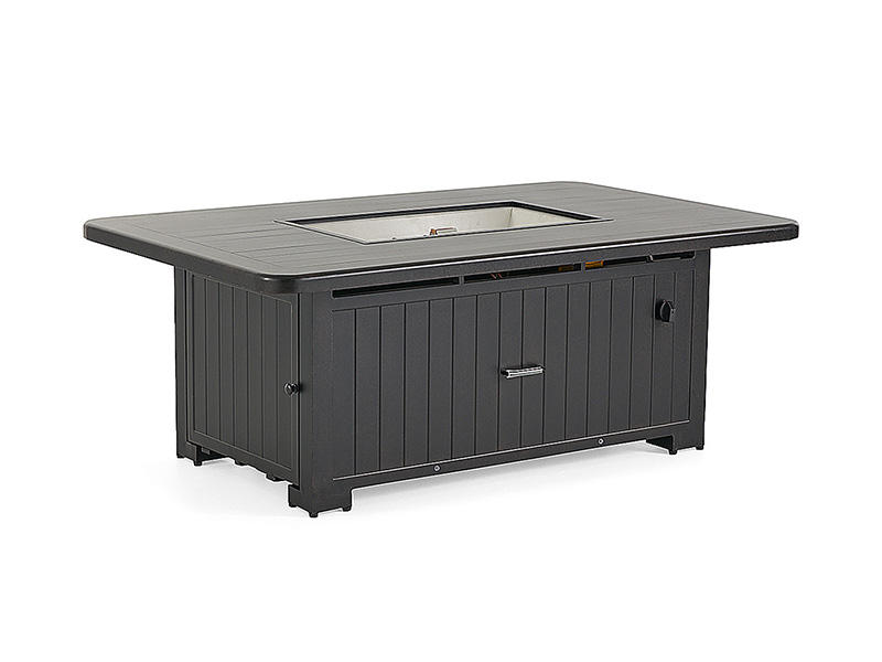 Solstice Patio in alluminio 58X36 pollici. Tavolo con piano a doghe per braciere