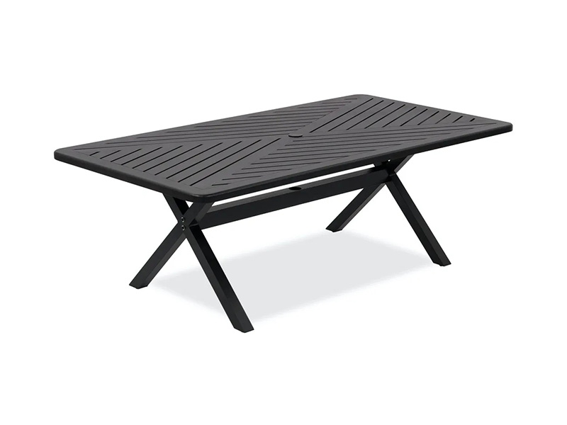 Patio in alluminio bronzo invecchiato Solstice 84X44 pollici. Tavolo da pranzo
